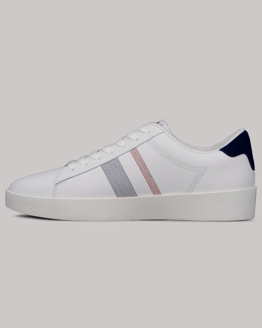 White / Navy / Red Ben Sherman Boxwell Sneakers | 234067-VCN