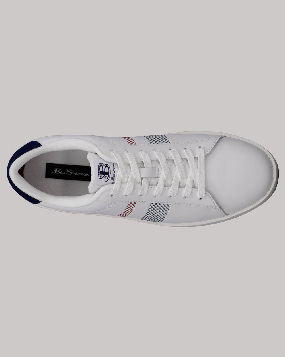 White / Navy / Red Ben Sherman Boxwell Sneakers | 234067-VCN