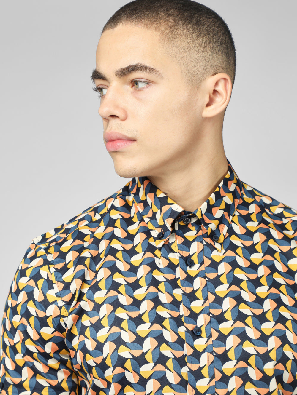 Yellow Ben Sherman Bahaus Geo Shirts | 489352-QTW