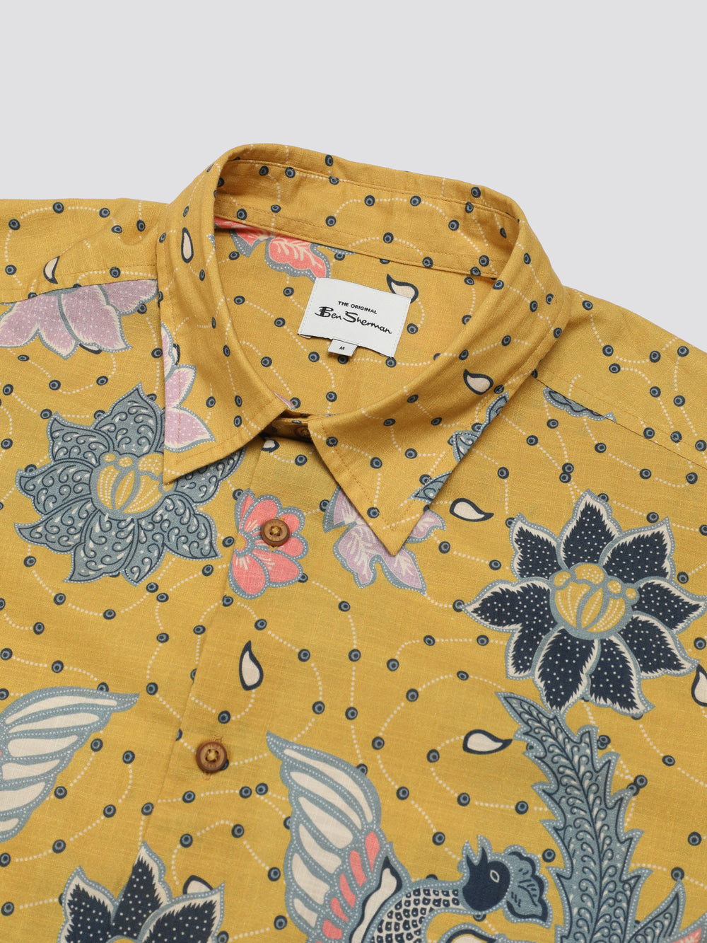 Yellow Ben Sherman Signature Abstract Botanical Print Shirts | 084579-NMS