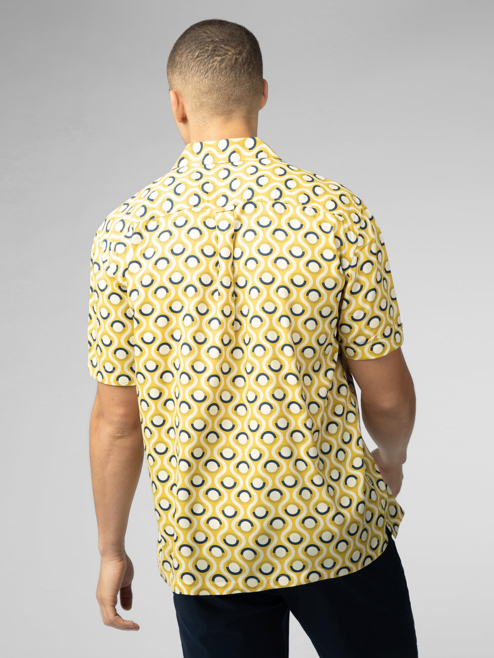 Yellow Ben Sherman Signature Retro Geo Shirts | 462098-OAH